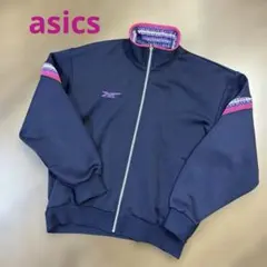 古着　asics トラックジャケット　ネイビー　芸能人　ビンテージ　レトロのサムネイル