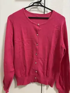 Vis ピンク 長袖カーディガン