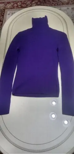 ユニクロ　ピュアニューウール　タートルネックセーター　紫色　S