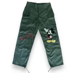 ミッキーマウス 刺繍 ミリタリー カーゴパンツ 韓国軍 ビンテージ ディズニー