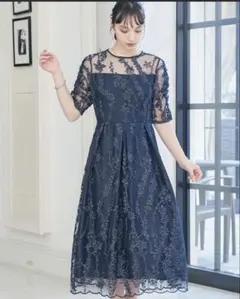 niana ニアナ 刺繍レース バックリボン パーティードレス 結婚式 大きい