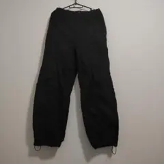 GU ブラック ワイドパンツ 100%コットン