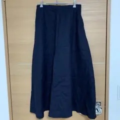 無印良品　ネイビー　スカート　リネン　M