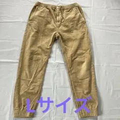 ベージュ コーデュロイ ドローストリングパンツ