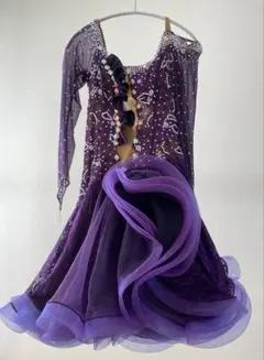 社交ダンス　ラテンドレス　紫　パープル