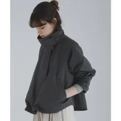 Sonny Label 撥水バックフレアスタンドカラーコート チャコールグレーのサムネイル