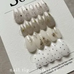 【145】20本セット まとめ売り 冬ネイル ニュアンスネイルチップ