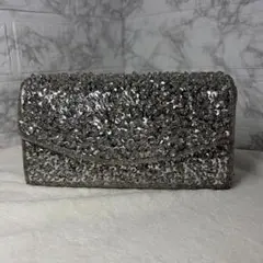 シルバー ビジュークラッチバッグ