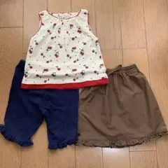 ユニクロレギンス90、ダディスカート、トップス 3点セット