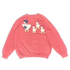 80s USA製 Hanes ラグラン スウェット ピンク アヒル L 古着のサムネイル