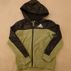 adidas フリースジャケット 130cm オリーブグリーン/ブラック