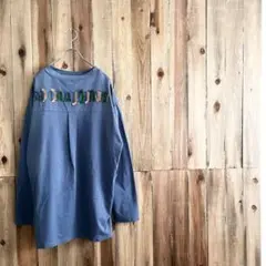 FRAPBOIS フリンジ 刺繍 カットソー サイズ1 ブルー フラボア