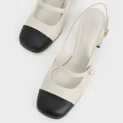 パールエンベリッシュド スリングバックパンプス CHARLES & KEITH