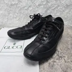 GUCCI グッチ レザースニーカー ブラック　23.5cm 革靴のサムネイル