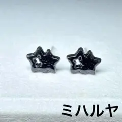 樹脂ピアス　小粒　ブラックスター