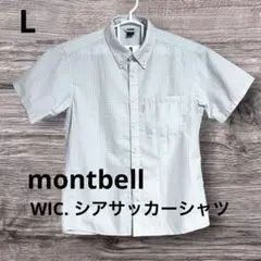 美品 モンベル WIC.シアサッカーシャツ Lサイズ ホワイト ストライプのサムネイル