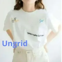 ◆アングリッド◆Ungrid◆ミックスロゴデザインTシャツ★カラフルプリント美品のサムネイル
