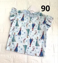 FROZEN アナと雪の女王　半袖　Tシャツ　90 フリル袖　Disney