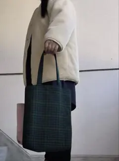 ✩お買い得✩　ハンドメイド チェック柄 トートバッグ