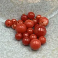 本珊瑚 珊瑚玉 ルース 4.0g. 赤珊瑚 血赤珊瑚 さんご コーラル 小11