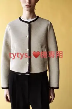 ZARA ノーカラージャケット XS