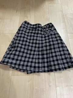 【美品】ピンクラテPink-latteチェック柄スカートキュロット秋冬用