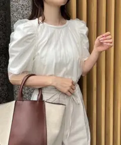 one after another NICE CLAUP チュールかけTシャツのサムネイル