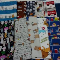 こばやし猫生地　50×25 10枚セット 柄変更不可