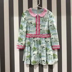 お値下げ！fafa フェフェ　スワンフリルレース　丸襟ワンピース