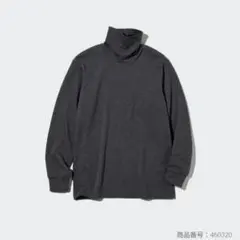 UNIQLOソフトタッチタートルネックT XL ダークグレー