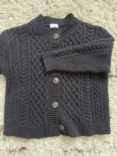 LOWRYS FARM キッズ　ケーブル編みカーディガン