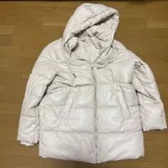 ZARA フード付きホワイトダウンジャケット M