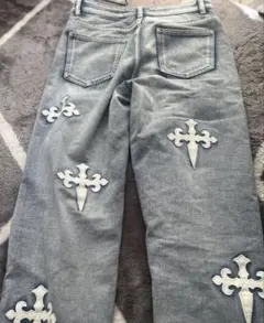 RYE CHASIN クロスレザーパッチ デニムパンツ XL - メルカリ