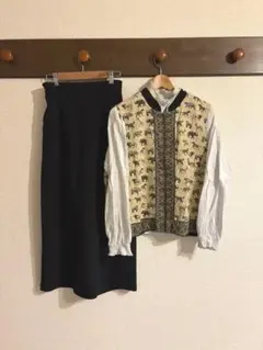 【TopoftheHill/SM2】春服3点セット/古着/個性柄ベスト/森ガール