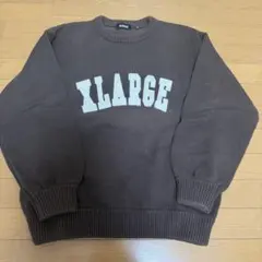 【美品】XLARGE ロゴニット L ブラウン 厚手 セーター 秋冬