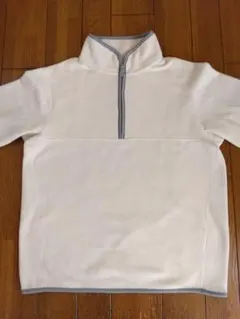 ユニクロ フリースハーフジッププルオーバー 160サイズ 01オフホワイト