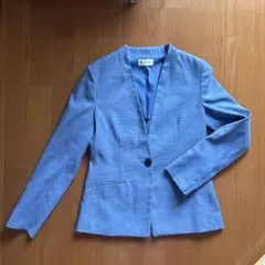 PLST プラステ　ノーカラージャケット 青色