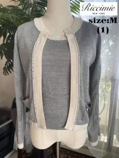【美品】リッチミーニューヨーク　アンサンブルカーディガン　ツインニット　ウール