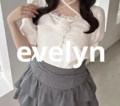 【美品】evelyn ブラウス バラモチーフbs ガーリー トップス エブリンのサムネイル
