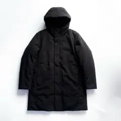 美品 UNIQLO ユニクロ ハイブリッドダウンコート 洗える 撥水 黒 L