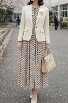 【美品】Lサイズロングワンピース入園式入学式洗えるシワにならない入学式入園式