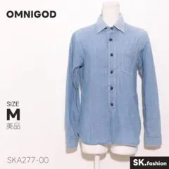 美品 OMNIGOD トップス シャツ コットン素材 無地 レギュラーカラーのサムネイル