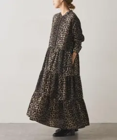 未使用レオパードティアードワンピース オメカシ　ワンピース ヒョウ柄 レオパード