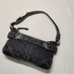 美品 COACH ワンショルダーバッグ ソーホー ブラック シグネチャー