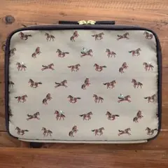 【美品】ほぼ日 おおきいひきだしポーチ タイ＆チーフ 駆ける馬のサムネイル