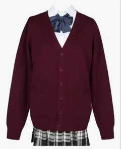 赤 セーター カーディガン ワインレッド Ｖネック