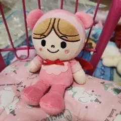 ピンクのキャラクターぬいぐるみ 約15cm あかちゃんまん アンパンマン