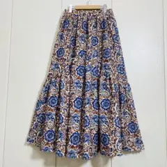 トゥモローランド ソレイアード ポリエステルプリント ティアードマキシスカート