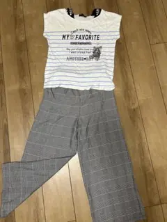 西松屋パンツ 150 Tシャツ ワイドパンツ まとめ売り　チェックのサムネイル