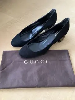 GUCCI ブラック スエード パンプスサイズ38 （25㎝）